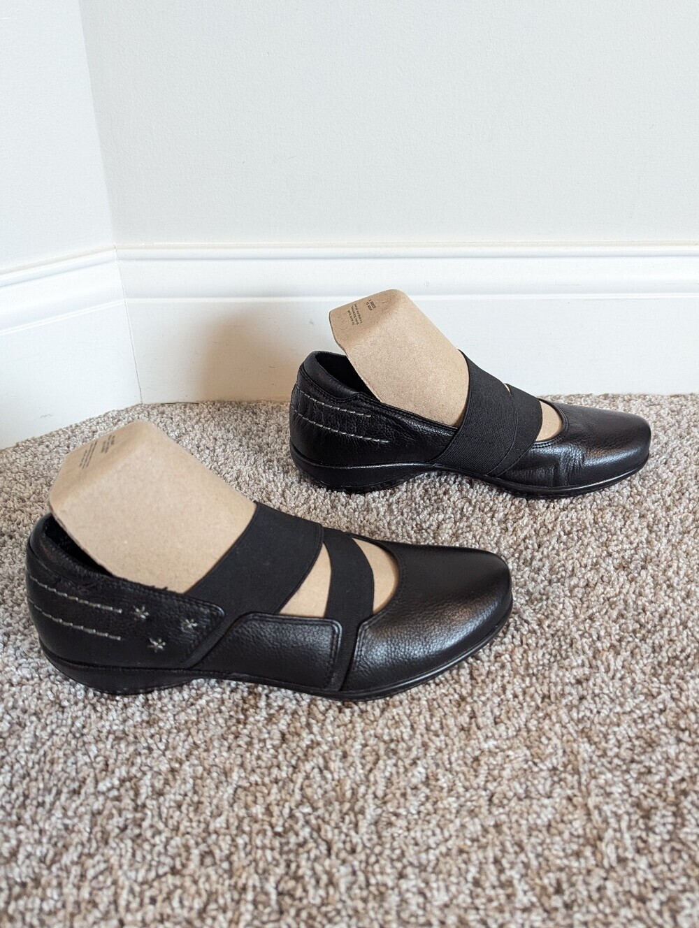 Aetrex Black Leather Mary Jane Slip On Shoe sz 7